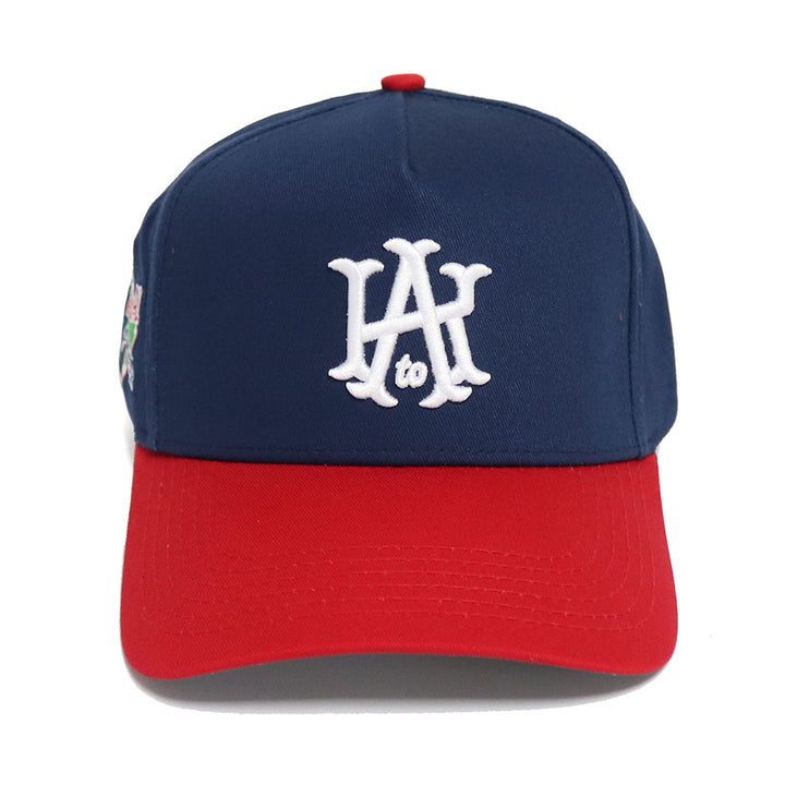 KtoA Summer Baseball Hat in Blue and Red with Inaugural Season SidePatch